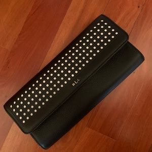Ralph Lauren Black and White Leather Clutch